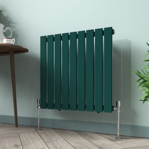 Karlstad 600 x 614mm Blue Green Single Flat Panel Horizontal Designer Radiator