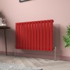 Karlstad 600 x 886mm Signal Red Single Flat Panel Horizontal Designer Radiator