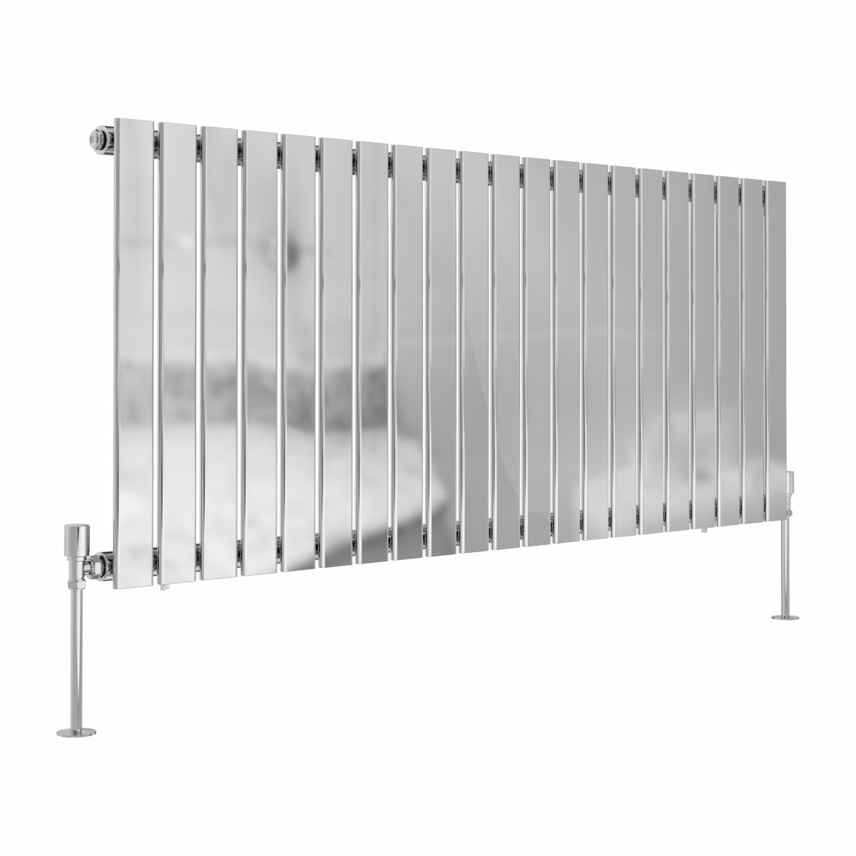 Karlstad Chrome Flat Panel Horizontal Designer Radiator - Choice Of Size