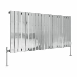 Karlstad Chrome Flat Panel Horizontal Designer Radiator - Choice Of Size