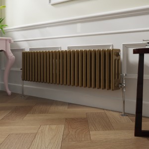 Bern 300 x 1190mm Metallic Gold Triple Horizontal Column Radiator