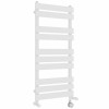 Juva 1000 x 450mm Dual Fuel White Flat Panel Thermostatic Touch Control Electric Heated Towel Rail