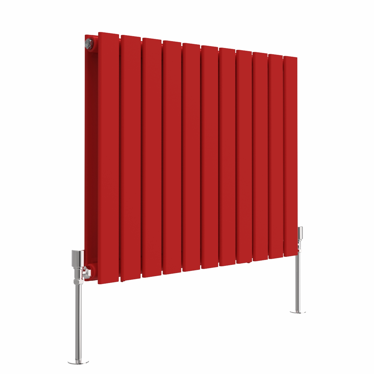 Karlstad 600 x 750mm Signal Red Double Flat Panel Horizontal Designer Radiator