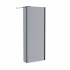 Wasdale 700mm Wet Room Screen with 200mm Hinged Wet Room Return Screen - Black Smoked