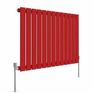 Karlstad 600 x 886mm Signal Red Single Flat Panel Horizontal Designer Radiator