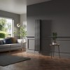 Lulea 1600 x 340mm Black Silver Double Vertical Flat Panel Designer Radiator