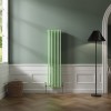 Bern 1500 x 380mm Pastel Green Triple Vertical Column Radiator