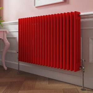 Bern 600 x 1010mm Traditional Signal Red Triple Horizontal Column Radiator