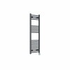Fjord 1200 x 400mm Curved Anthracite Thermostatic Touch Control Wifi Electric Heated Towel Rail