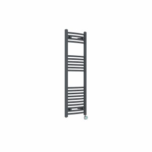 Fjord 1200 x 400mm Curved Anthracite Thermostatic Touch Control Wifi Electric Heated Towel Rail