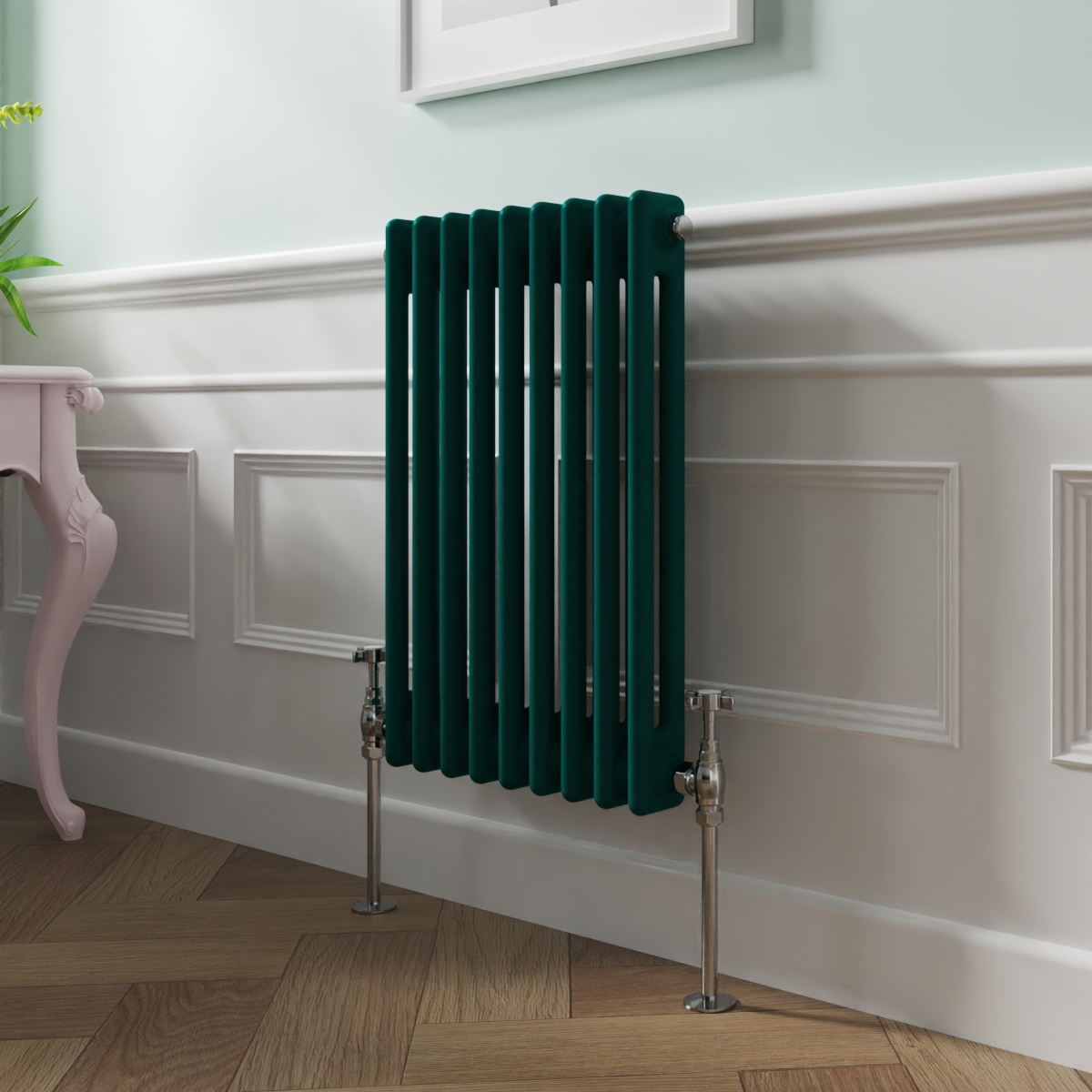 Bern 600 x 425mm Blue Green Double Horizontal Column Radiator