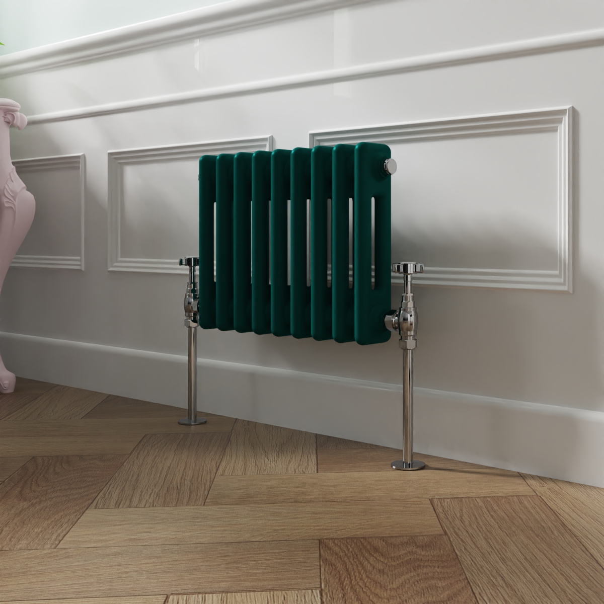 Bern 300 x 425mm Blue Green Double Horizontal Column Radiator