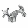 Lincoln Traditional Crosshead Basin Mixer Tap - Chrome and White