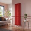 Lulea 1800 x 550mm Signal Red Single Flat Panel Vertical Designer Radiator