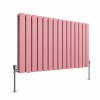 Karlstad 600 x 1022mm Rose Clair Pink Double Flat Panel Horizontal Designer Radiator