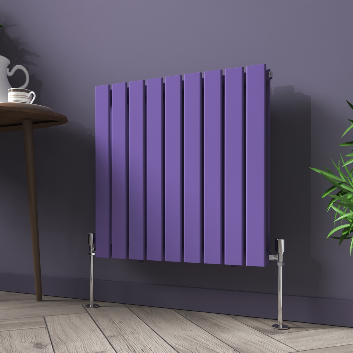 Karlstad 600 x 614mm Elegant Purple Double Horizontal Flat Panel Designer Radiator
