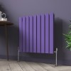 Karlstad 600 x 614mm Elegant Purple Double Horizontal Flat Panel Designer Radiator