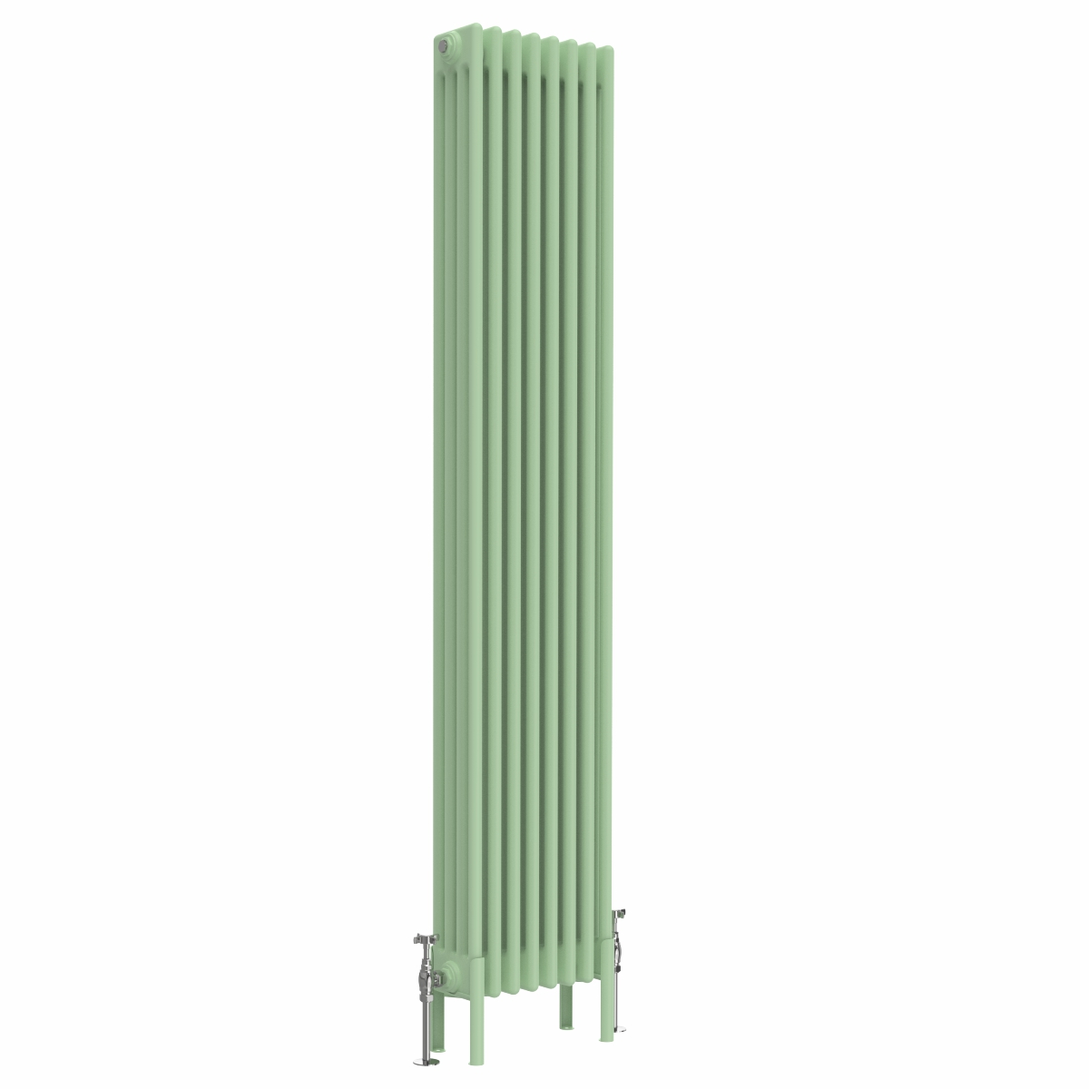 Bern 1800 x 380mm Traditional Pastel Green Vertical Four Column Radiator