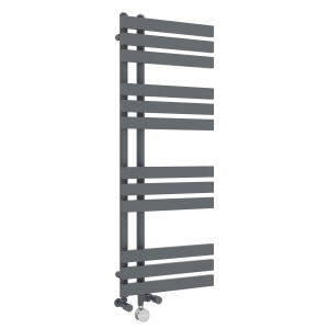 Koli 1200 x 450mm Dual Fuel Anthracite Thermostatic Touch Control Electric Heated Towel Rail