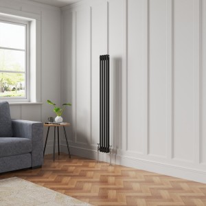Bern - Black Traditional Vertical Double Column Radiator - Choice of Size