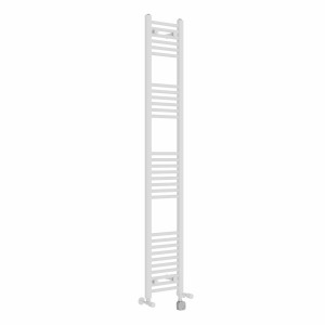 Bergen 1800 x 300mm Dual Fuel Straight White Thermostatic Electric Heated Towel Rail