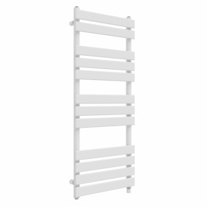 Juva 1200 x 500mm White Flat Panel Simple Electric Heated Towel Rail