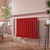 Lulea 600 x 760mm Signal Red Single Flat Panel Horizontal Designer Radiator