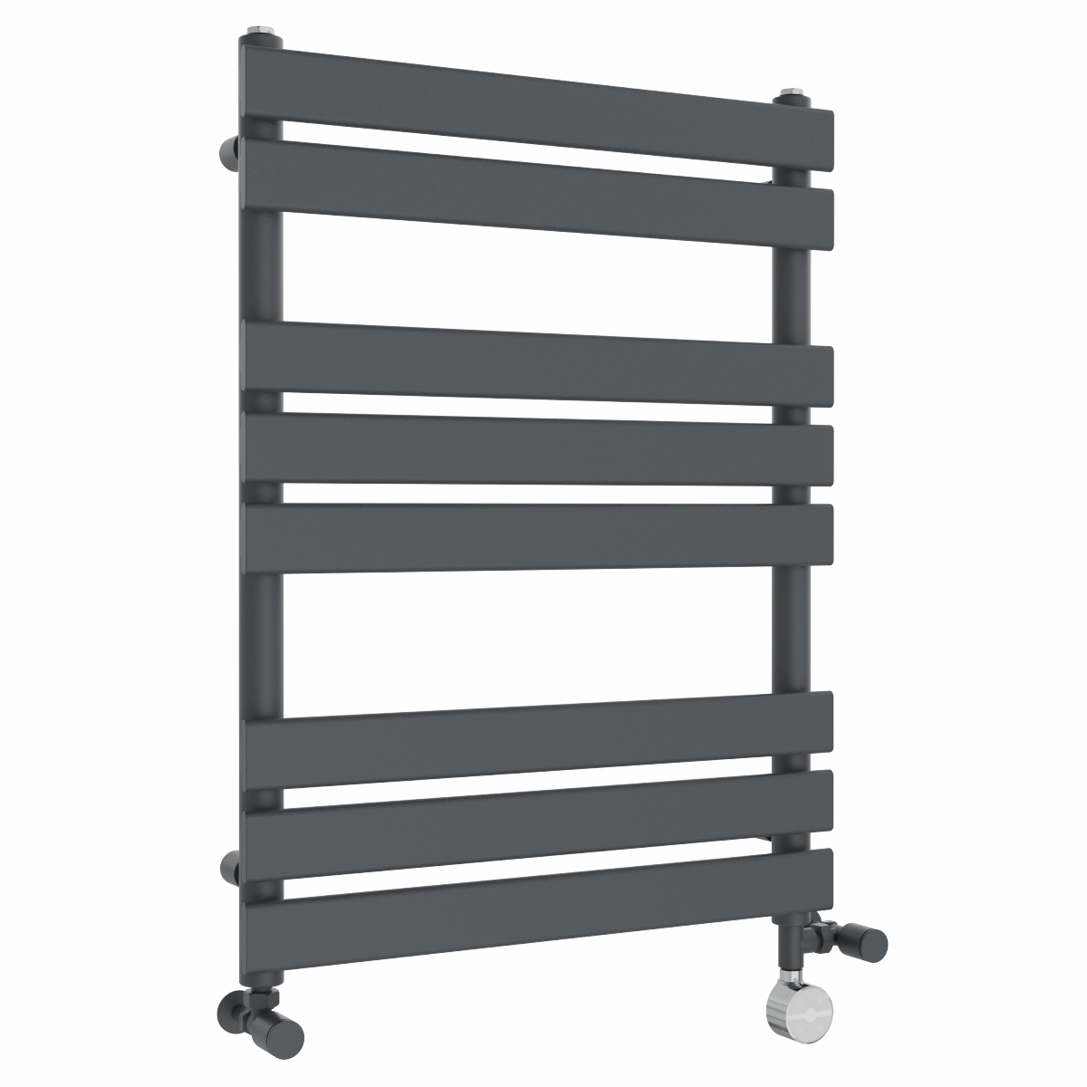 Juva 800 x 600mm Dual Fuel Sand Grey Flat Panel Thermostatic Touch Control Electric Heated Towel Rail