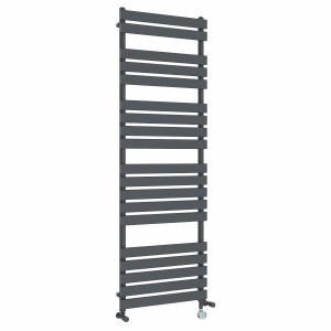 Juva 1800 x 600mm Dual Fuel Sand Grey Flat Panel Thermostatic Touch Control Wifi Electric Heated Towel Rail