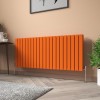 Karlstad 600 x 1430mm Bright Orange Double Flat Panel Horizontal Designer Radiator
