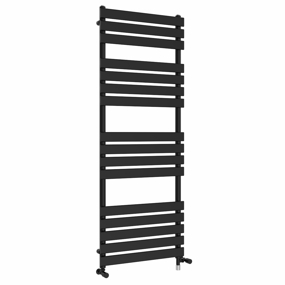 Juva 1600 x 600mm Dual Fuel Satin Black Flat Panel Simple Electric Heated Towel Rail