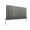 Karlstad 600 x 1158mm Black Silver Double Horizontal Flat Panel Designer Radiator