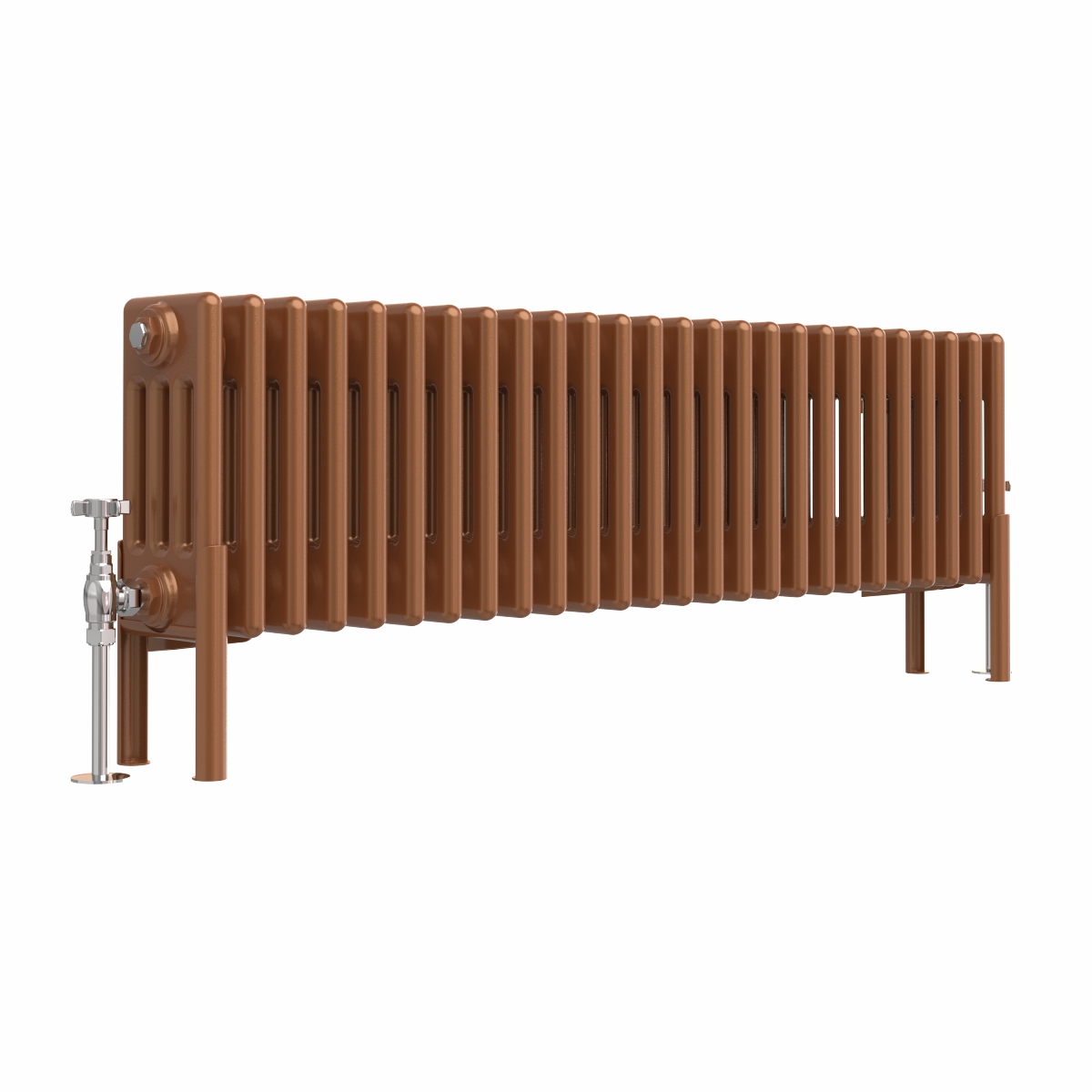 Bern 300 x 1190mm Traditional Metallic Bronze Horizontal Four Column Radiator