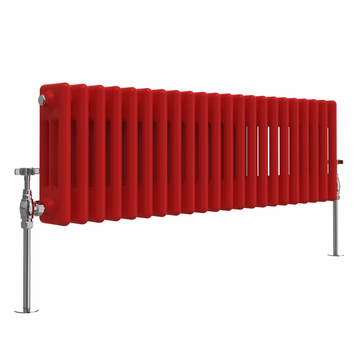 Bern 300 x 1010mm Traditional Signal Red Triple Horizontal Column Radiator