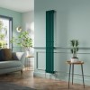 Lulea 1800 x 270mm Blue Green Single Flat Panel Vertical Designer Radiator