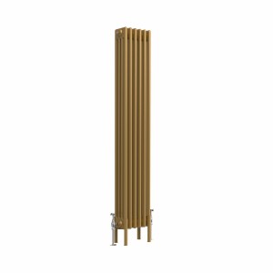 Bern 1500 x 290mm Traditional Metallic Gold Vertical Four Column Radiator