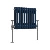 Bern 300 x 425mm Sapphire Blue Double Column Horizontal Traditional Radiator