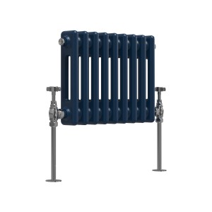 Bern 300 x 425mm Sapphire Blue Double Column Horizontal Traditional Radiator