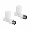 15mm Round Head White Straight Radiator Valves