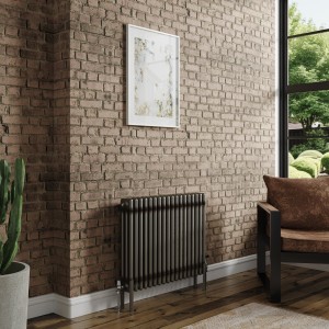Bern 600 x 830mm Raw Metal Triple Column Horizontal Traditional Radiator