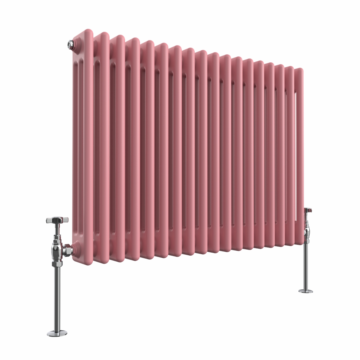 Bern 600 x 830mm Rose Pink Triple Column Horizontal Traditional Radiator
