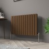 Karlstad 600 x 886mm Black Copper Double Horizontal Flat Panel Designer Radiator