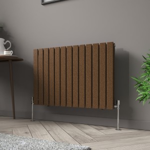 Karlstad 600 x 886mm Black Copper Double Horizontal Flat Panel Designer Radiator