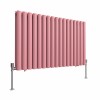 Norden 600 x 1004mm Rose Clair Pink Double Oval Column Horizontal Designer Radiator