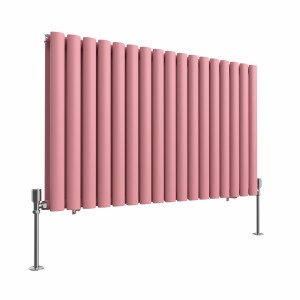 Norden 600 x 1004mm Rose Clair Pink Double Horizontal Oval Column Designer Radiator