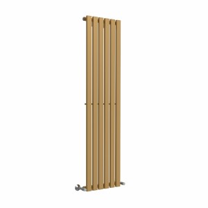 Lulea 1600 x 410mm Metallic Gold Single Flat Panel Vertical Designer Radiator