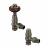 Traditional Thermostatic Angled Radiator Valves - Antique Brass