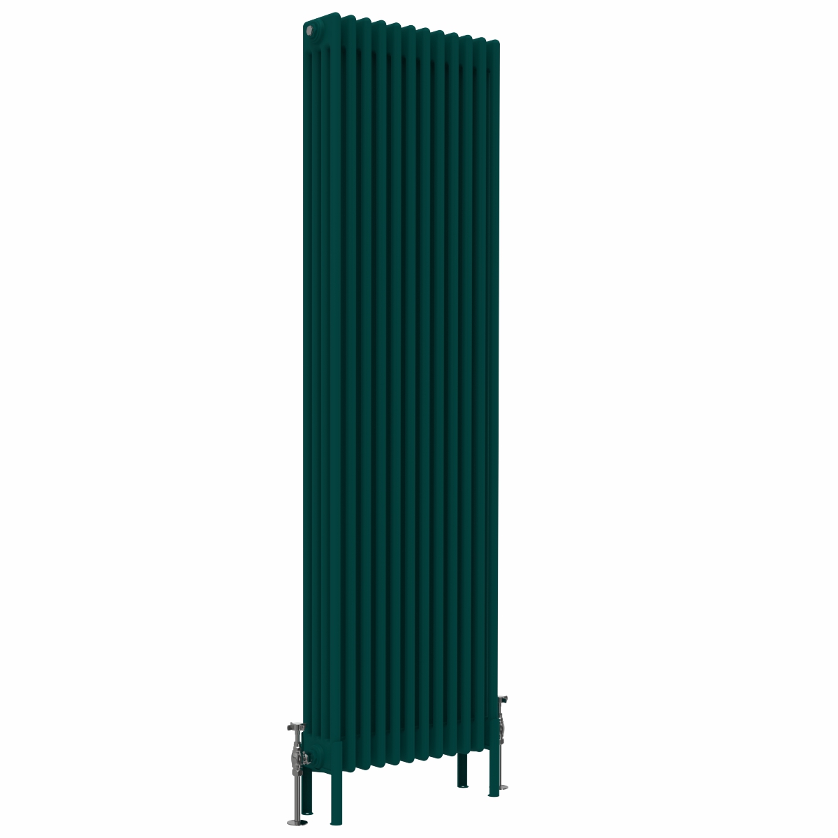 Bern 1800 x 560mm Traditional Blue Green Vertical Four Column Radiator