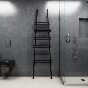 Carisa Jacobs F 2000 x 535mm Black Designer Aluminium Towel Rail