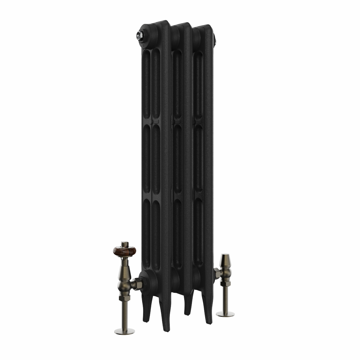 Classic 745 x 220mm Black Primered Finish Triple Column Cast Iron Radiator - 3 Sections